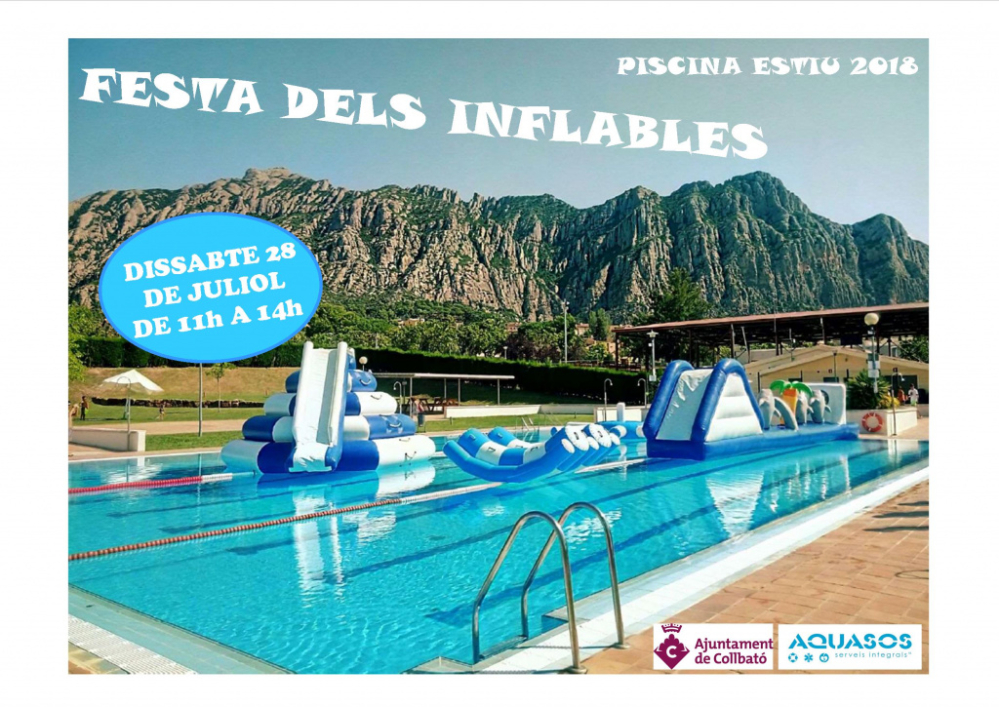 Cartell de la festa d'inflables a la piscina municipal