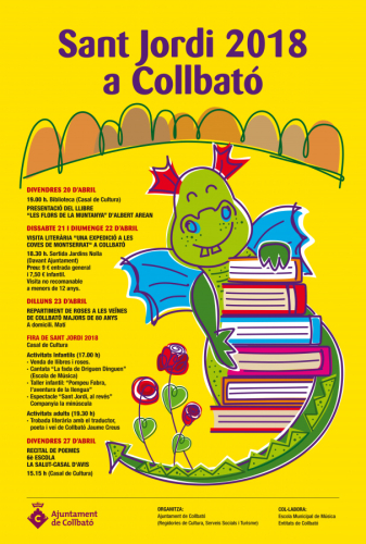 Cartell de les activitats de la Diada de Sant Jordi a Collbató