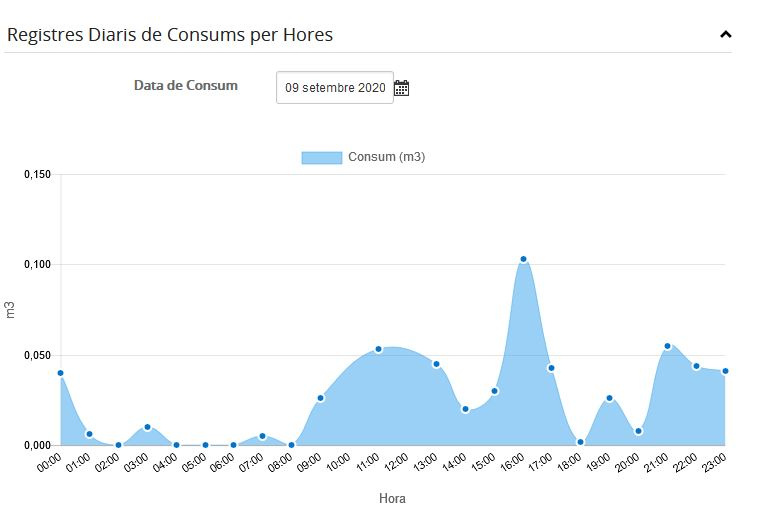 Registres diaris de consum per hores