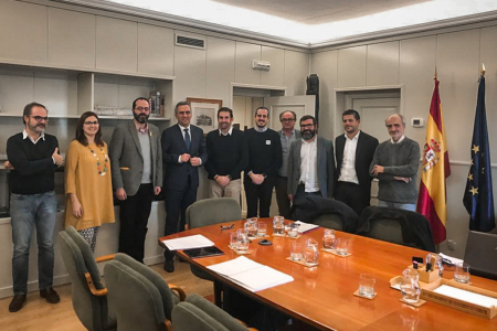 Reunió de representants dels ajuntaments de Collbató, Olesa de Montserrat, Esparreguera, Abrera i El Bruc amb el Ministeri de Foment