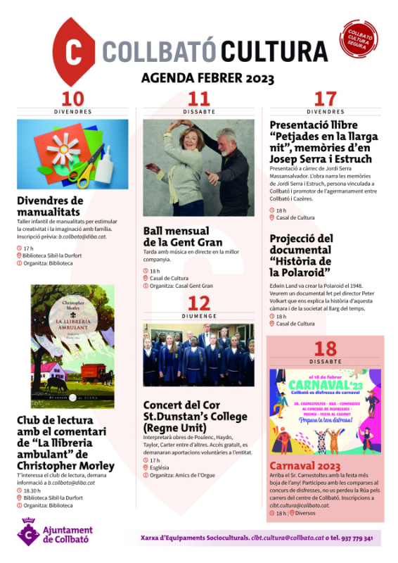 Collbató cultura febrer 2023