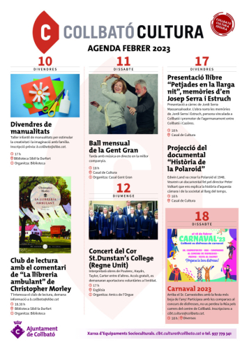 Collbató cultura febrer 2023