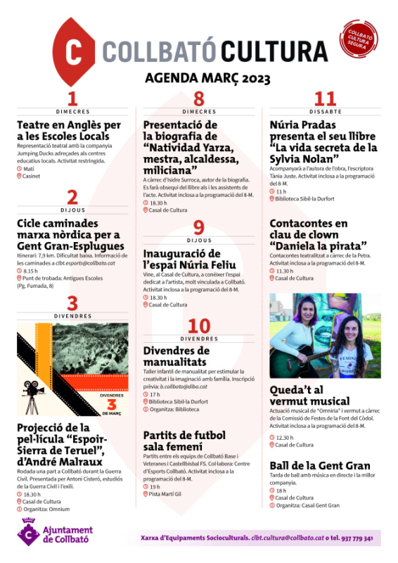 Agenda Collbató Cultura març 2023