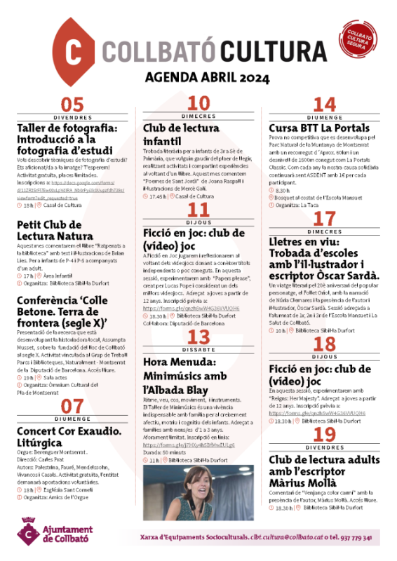 Agenda Cultural abril 2024