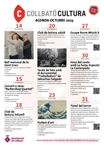 Agenda Cultura octubre 2023