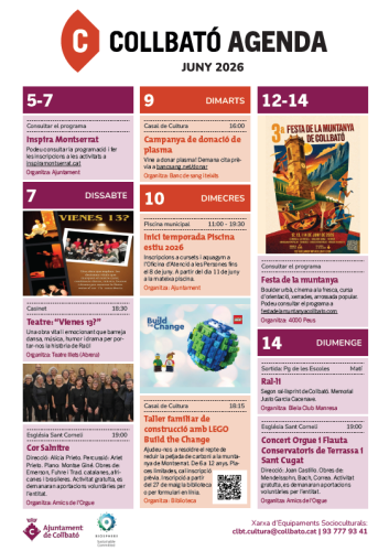 Agenda Collbató Juny 2026