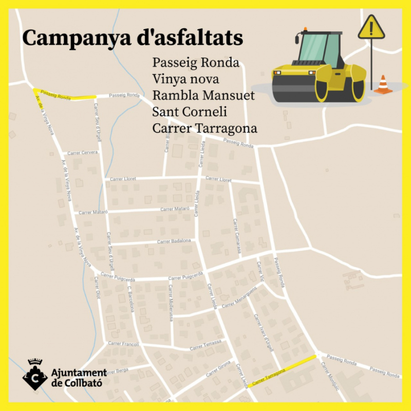 Treballs d'asfaltat a Collbató