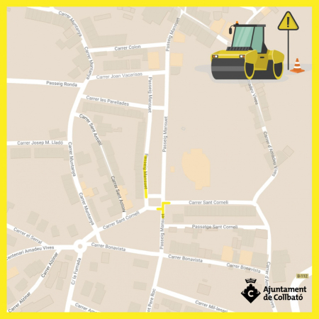 Treballs d'asfaltat a Collbató