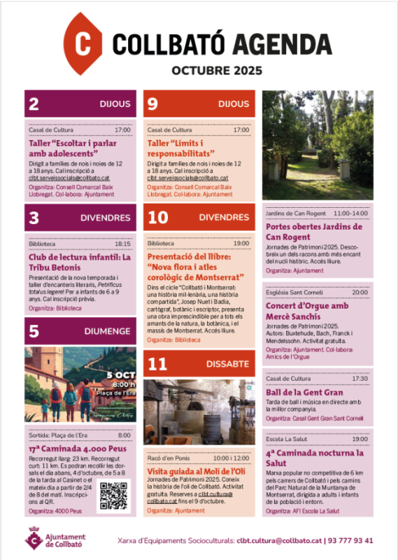 Agenda Collbató Octubre 2025