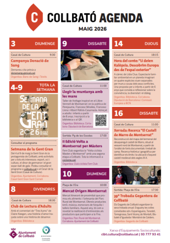 Agenda Collbató Maig 2026