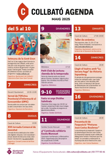 Portada Agenda Maig 2025
