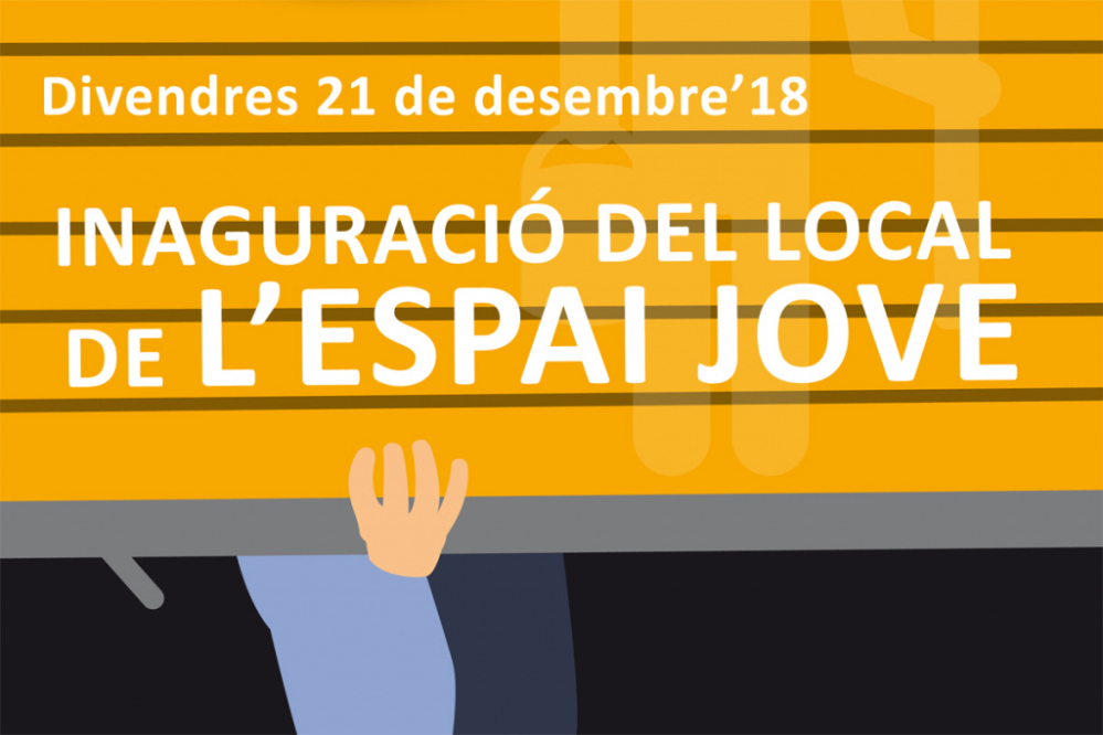 Imatge del cartell de la inauguració de l'Espai Jove