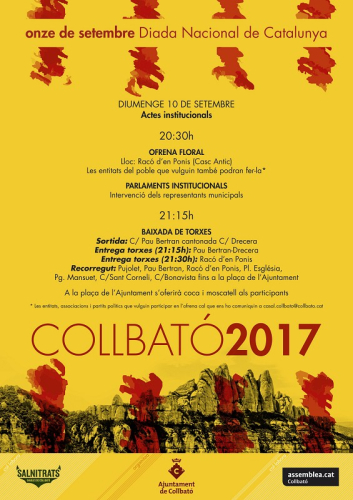 Cartell de la Diada 2017 a Collbató