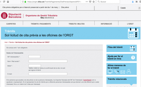 Nou servei de cita prèvia de l'Organisme de Gestió Tributària