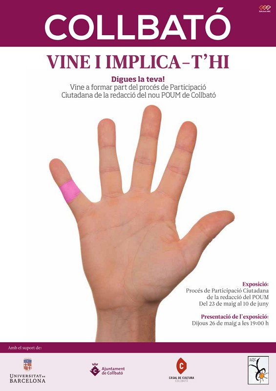 Portada del díptic sobre el procés de Participació Ciutadana del POUM