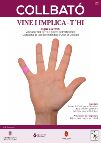 Portada del díptic sobre el procés de Participació Ciutadana del POUM