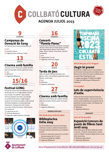 Collbató Cultura juliol 2023