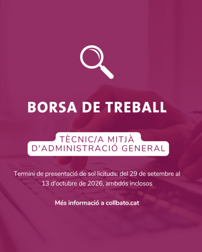 Borsa de Treball Tècnic Mitjà Administració General