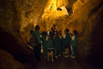 Moment d'una visita a les coves