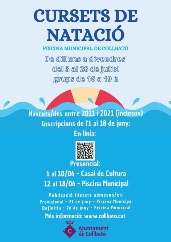 Cartell cursets de natació