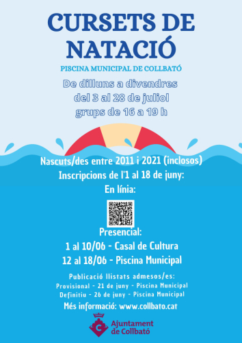 Cartell cursets de natació