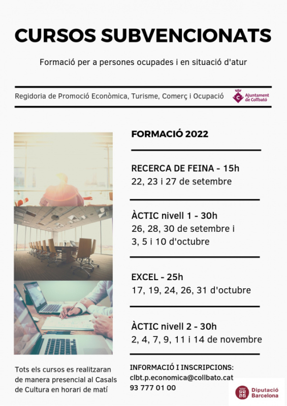 Cartell cursos subvencionats