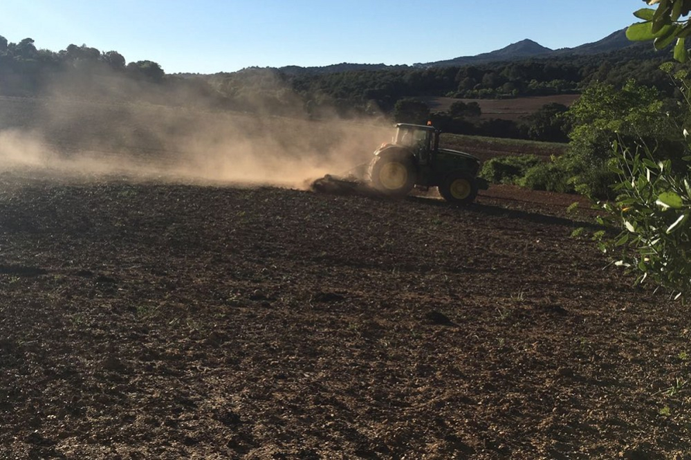 Llaurant els camps per disminuir les olors