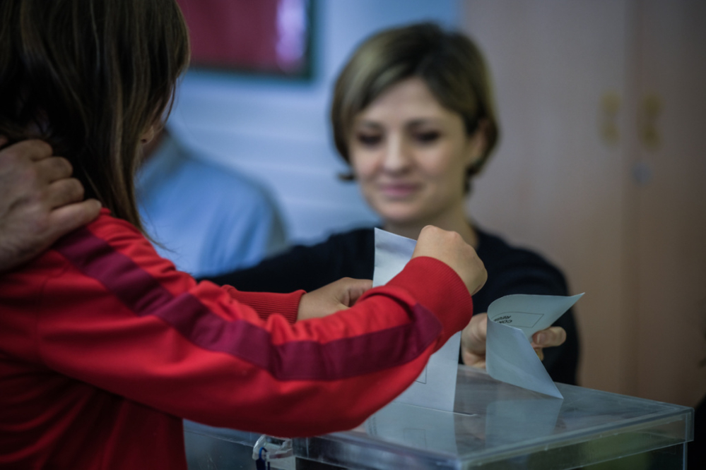 Votació a l'escola La Salut