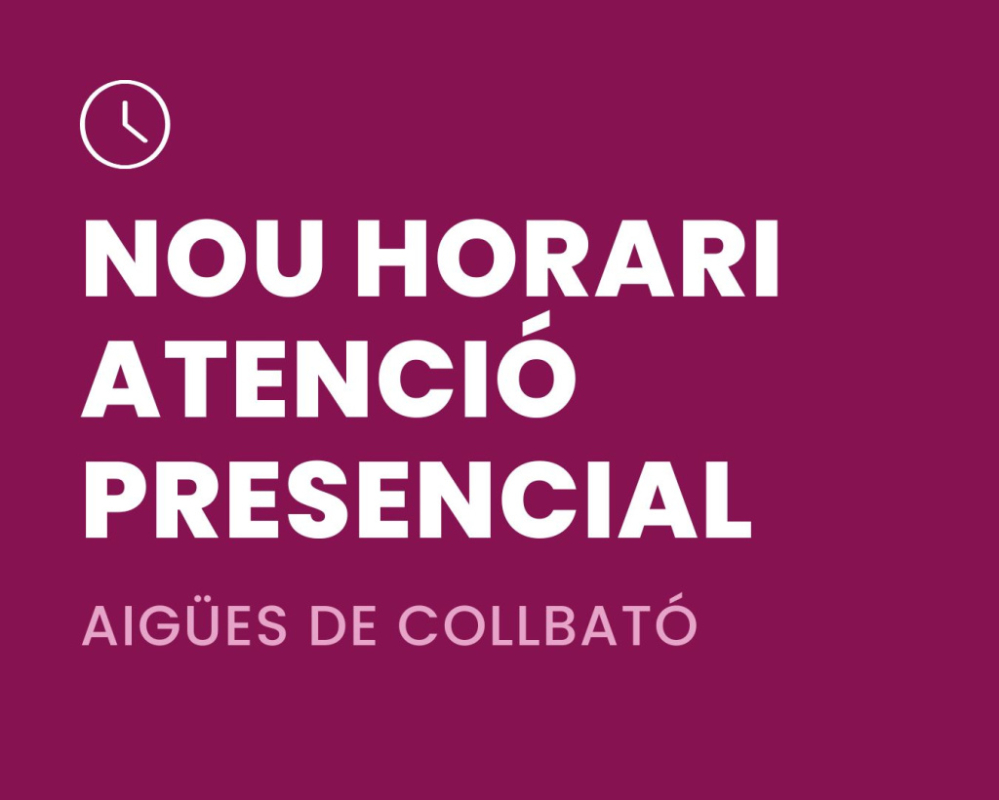 Nou Horari Aigües Collbató