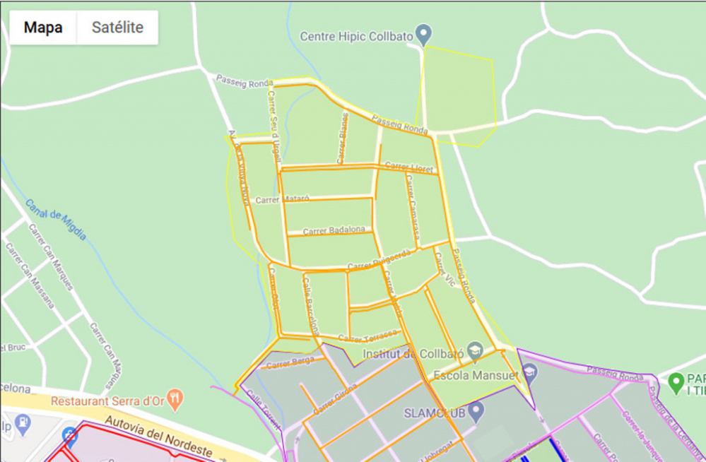 Zona afectada per la fuita d'aigua