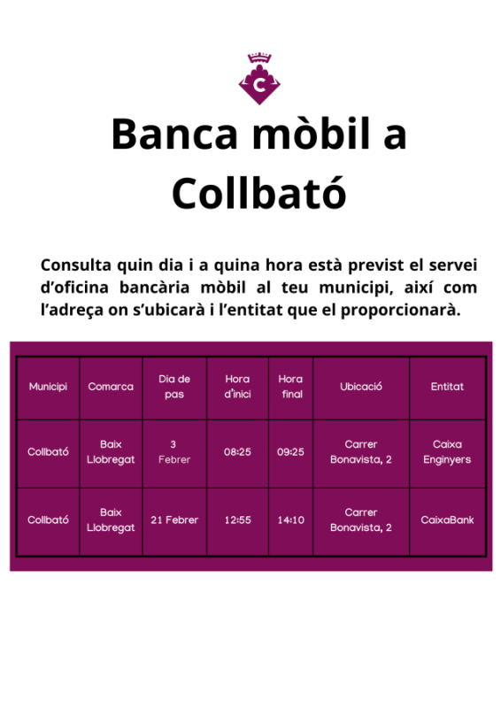 Banca mòbil a Collbató
