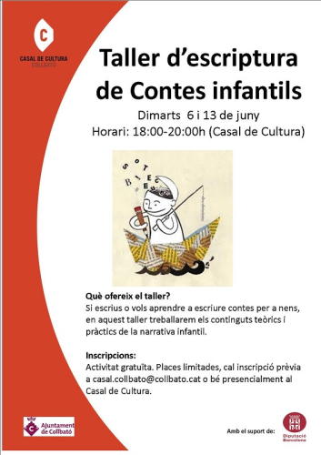 Cartell del taller d'escriptura de contes infantils