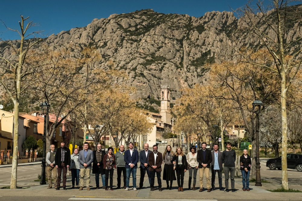 Foto dels representants del Parc Rural del Montserrat, a Collbató