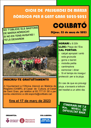 Cicle passejades marxa nòrdica a Collbató