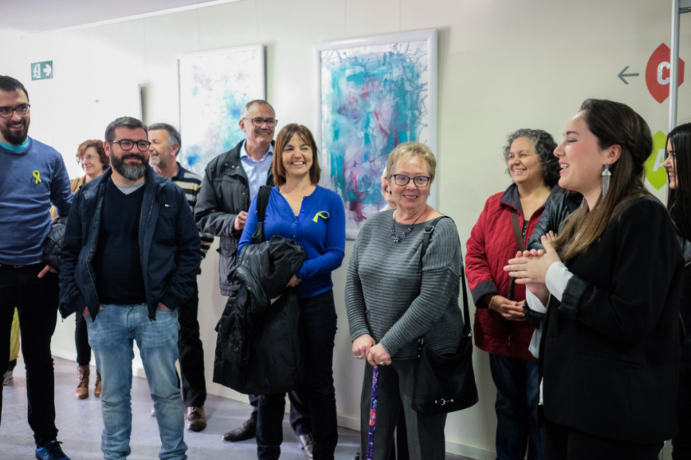 Un moment de la inauguració de l'exposició de la Berta Piqué