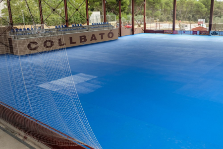Treballs de rehabilitació de la pista coberta Martí Gil