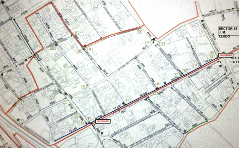 El sector on es faran les comprovacions per localitzar la fuita.