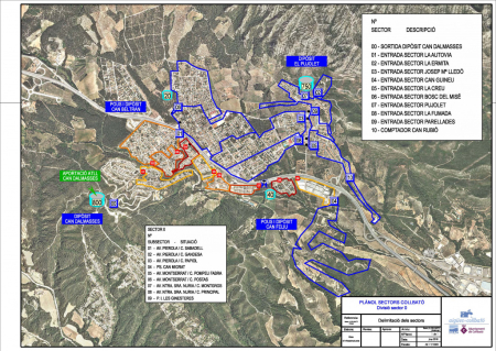Els sectors que conformen la xarxa d'aigua de Collbató