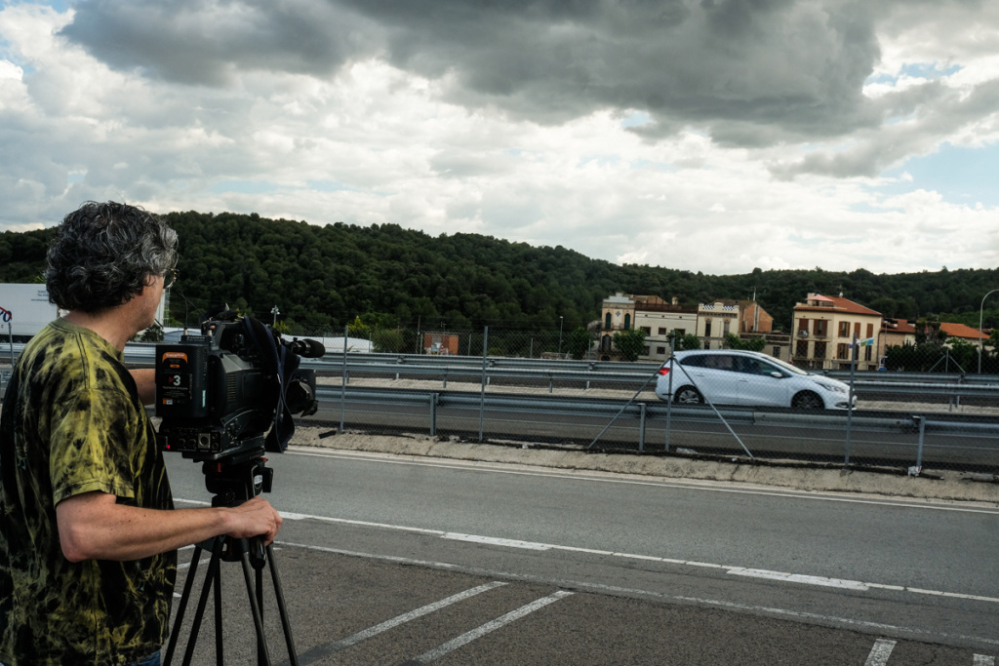 Filmació de la informació sobre l'A-2, per part de TV3