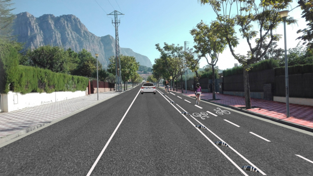 Vista renderitzada de la fase 1 de les obres de repavimentació i millora de l'avinguda del Centenari.