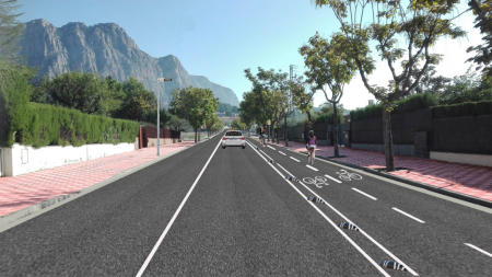 Vista renderitzada de la fase 2 de les obres de repavimentació i millora de l'avinguda del Centenari.
