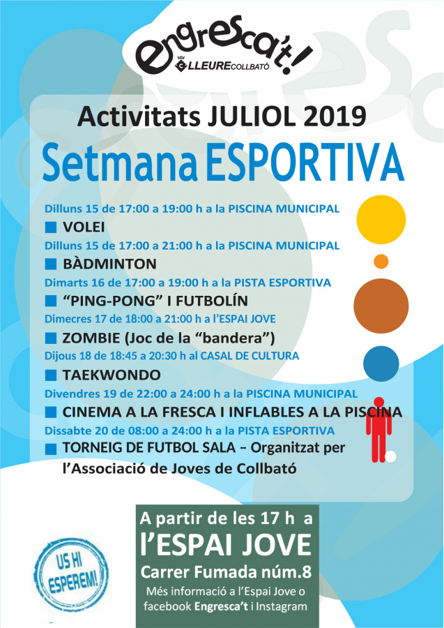 Cartell de les activitats de l´Espai Jove.
