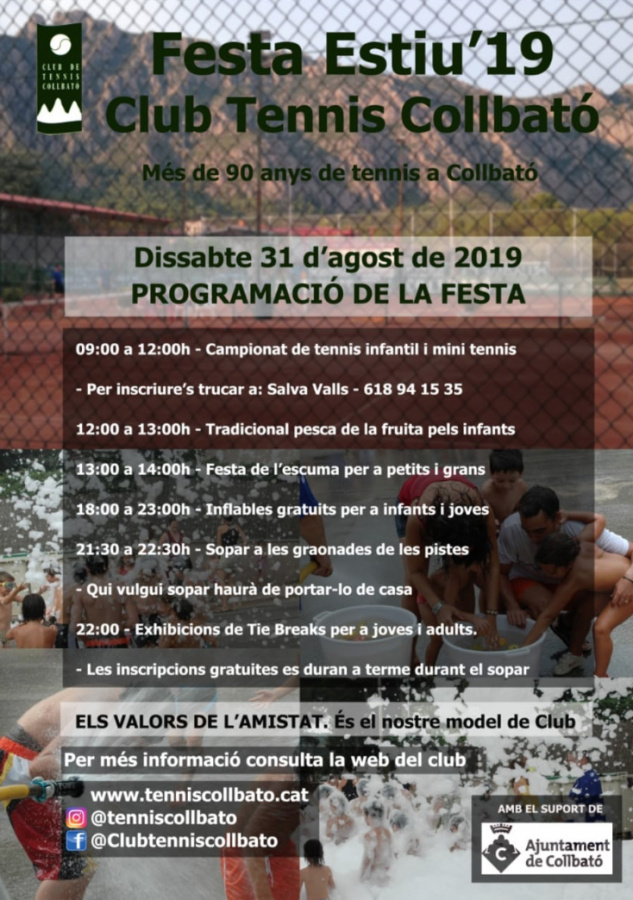 Programa de la festa del Club de Tennis Collbató