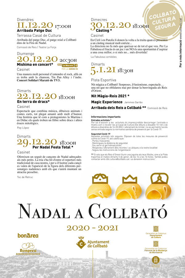Programa d´actes del Nadal a Collbató